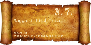 Magyari Titánia névjegykártya